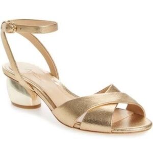 Vince Camuto Leven 2 Mid-Heeled Sandal Women Shoes Size 7 Soft Gold